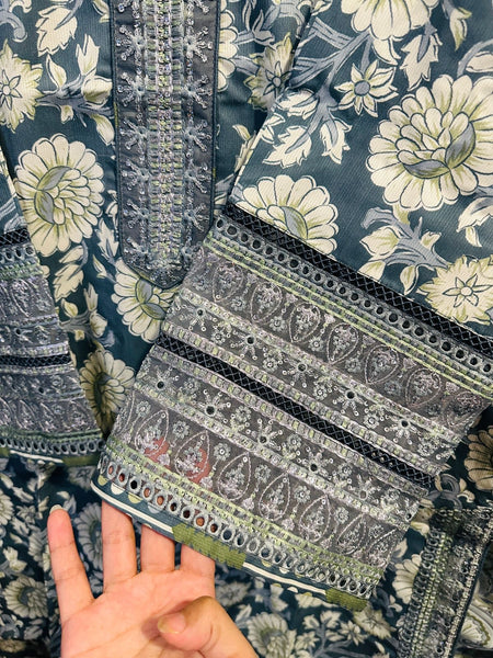 Botanical Teal 3-Piece Printed Ensemble