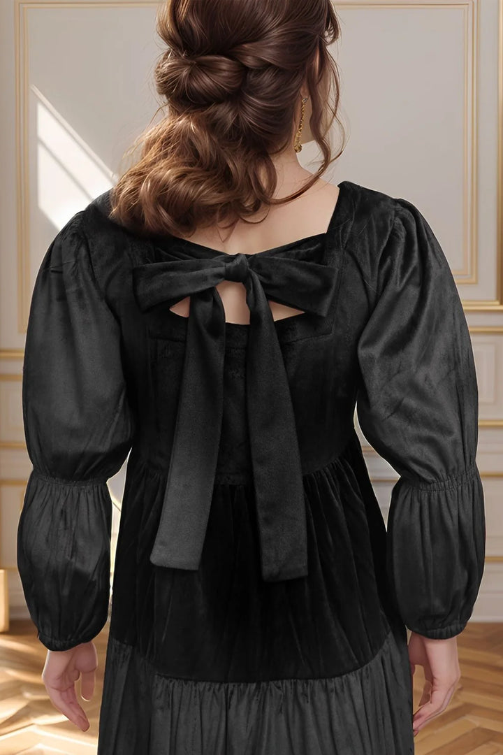 Velvet Charm Triple-Tier Dress