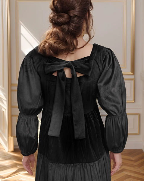 Velvet Charm Triple-Tier Dress