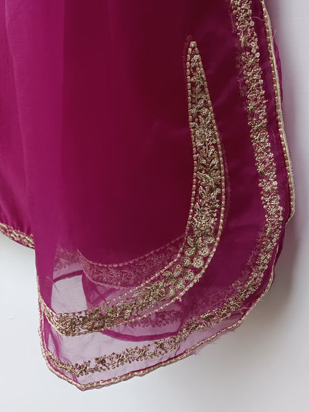 Ruby Tilla Luxe – 3 Piece Raw Silk Suit with Organza Dupatta | 42” Length