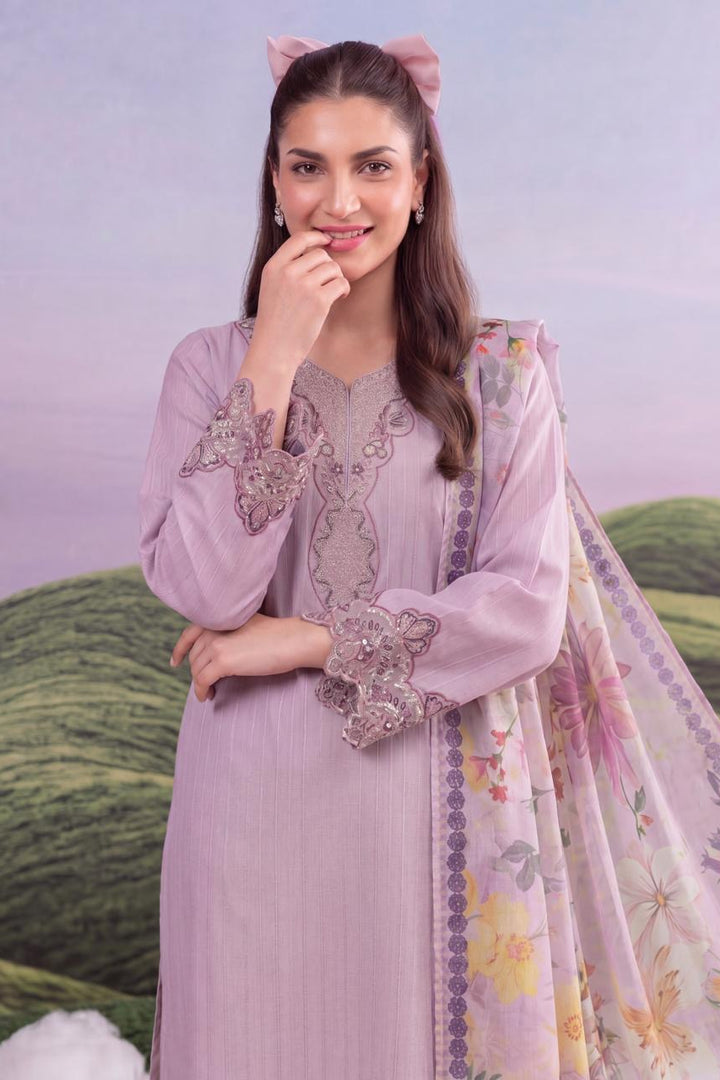 Lilac Bloom Embroidered 3 Piece Suit