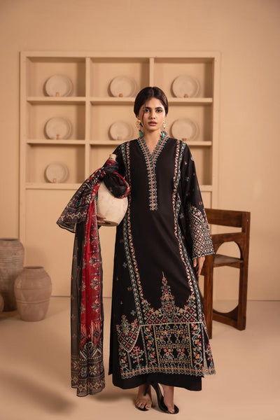 Midnight Noir Embroidered 3 Piece Suit