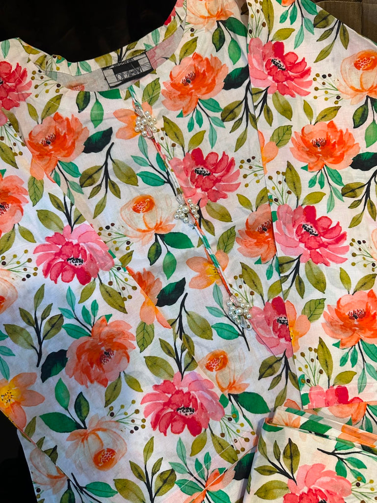 Peach Blossom Floral 2-Piece Co-Ord Set