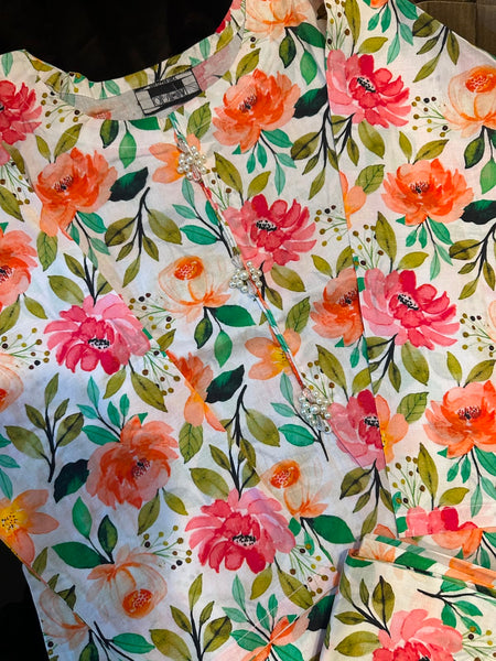 Peach Blossom Floral 2-Piece Co-Ord Set