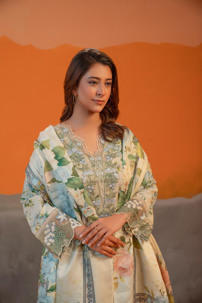 Elegant Floral Winter Khadar 3-Piece Suit