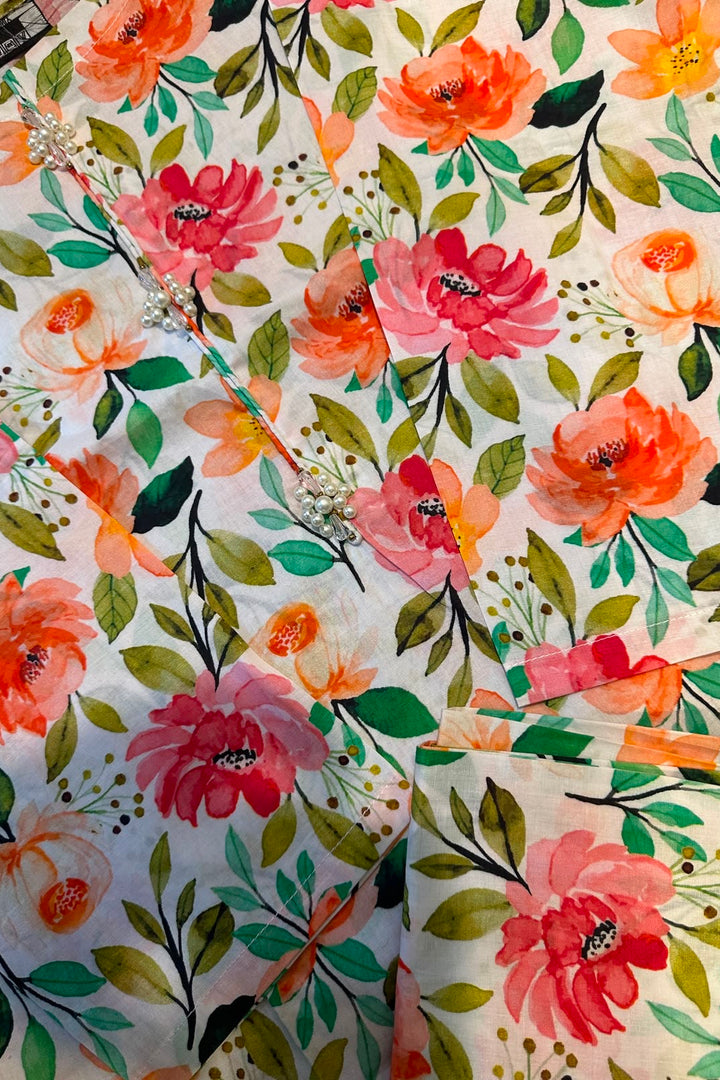Peach Blossom Floral 2-Piece Co-Ord Set