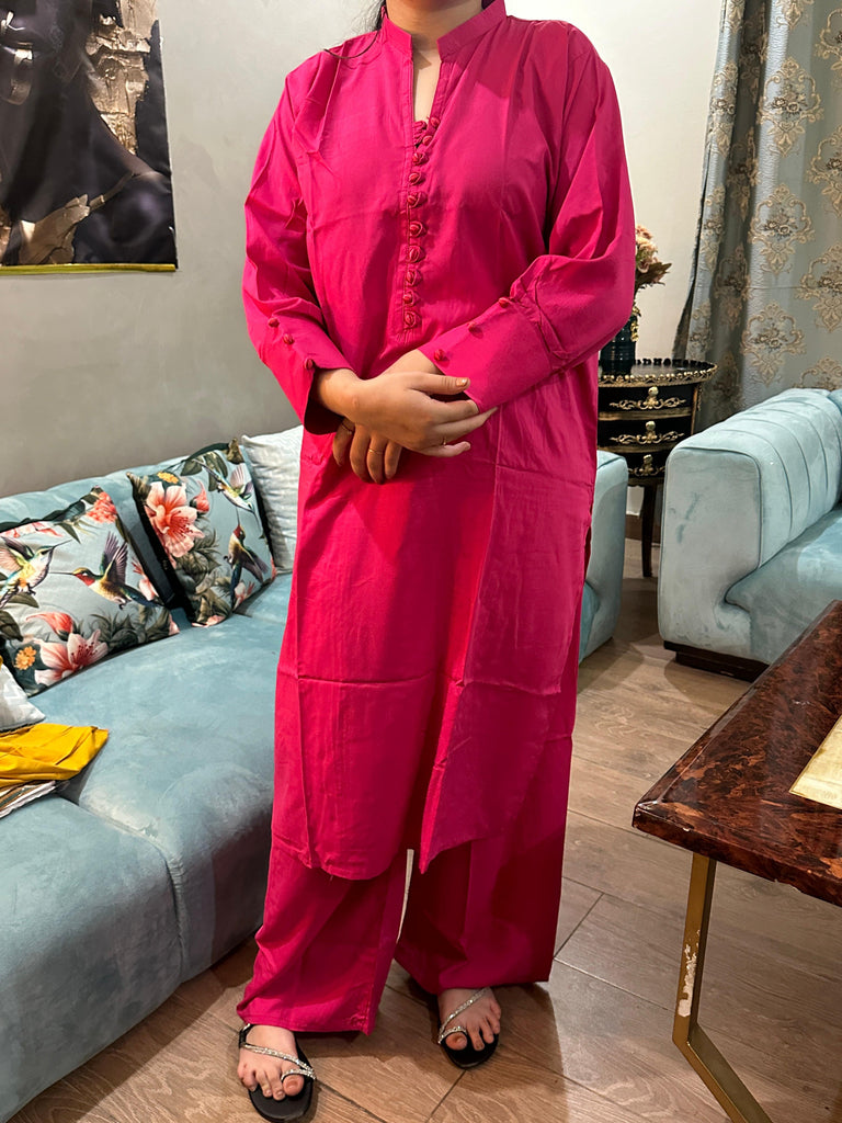 Pink Plain lilen long