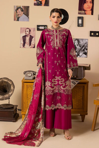 Fuchsia Royale Embroidered 3 Piece Suit