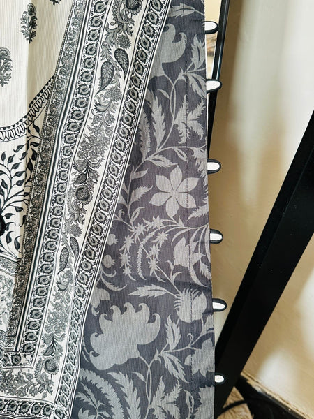 Black & White Embroidered A line