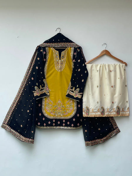 3 Piece– Mustard & Black