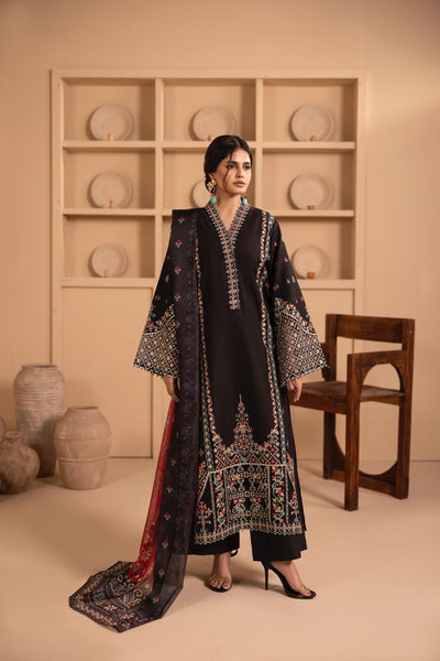 Midnight Noir Embroidered 3 Piece Suit