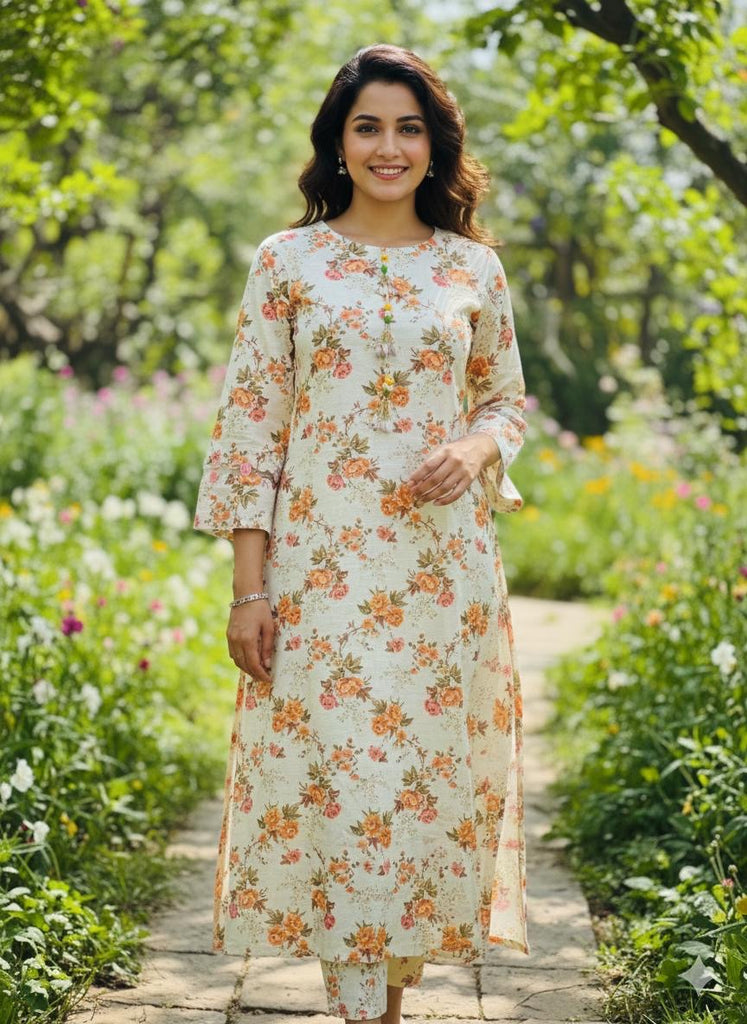 Sunlit Blossom Floral Outfit khadar