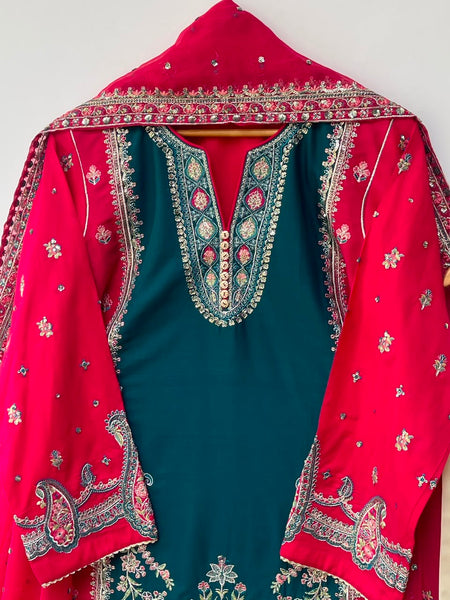 3 Piece – Deep Teal & Ruby Red