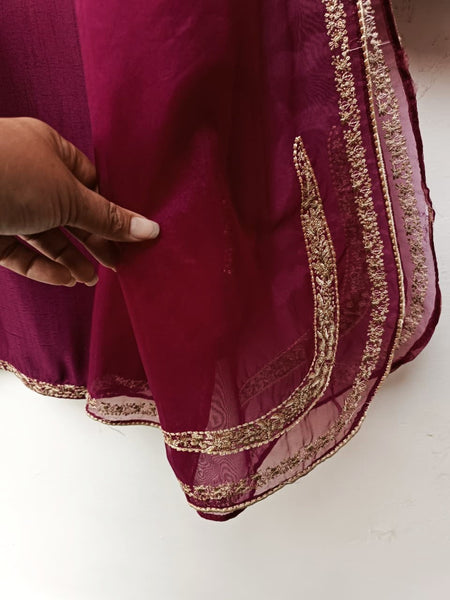 Crimson Majesty – Raw Silk 3Pc with Tilla Detailing