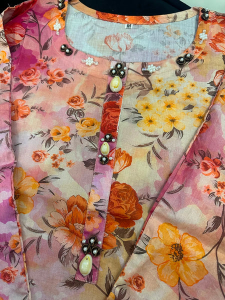 Blush Garden Floral 2-Piece Co-Ord Set – Elegant Printed Women’s Outfit