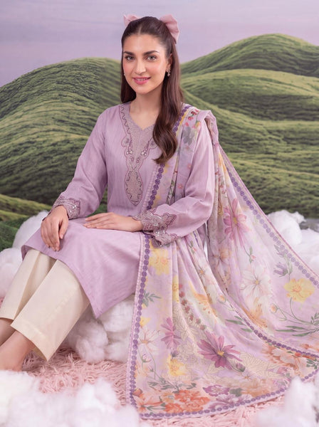 Lilac Bloom Embroidered 3 Piece Suit