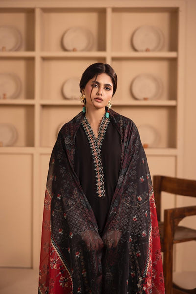 Midnight Noir Embroidered 3 Piece Suit