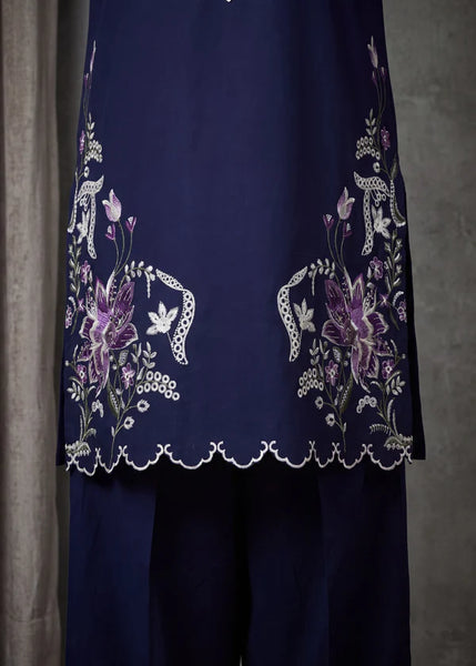 Royal Indigo Embroidered Co-Ord Set