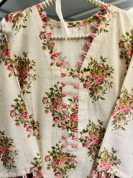 Elegant Floral Printed Two-Piece – Soft khadar Fabric