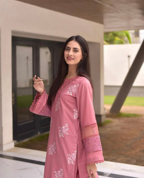 Ethnic rossy pink