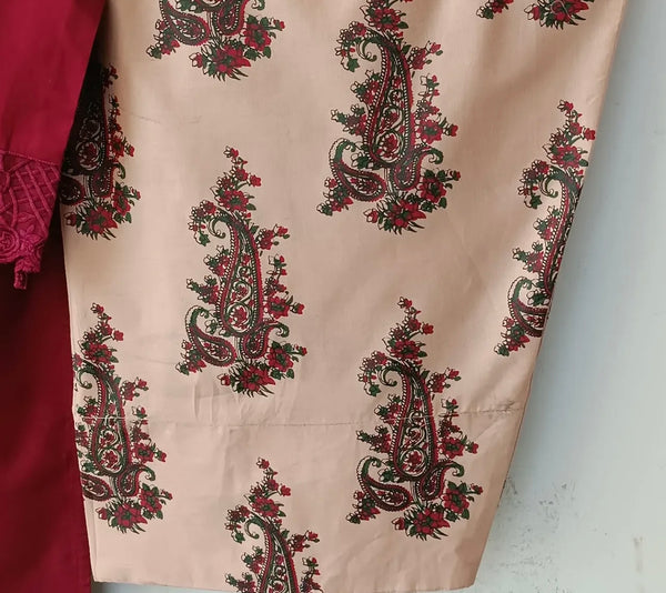 Maroon Elegance Embroidered 2-Piece Suit