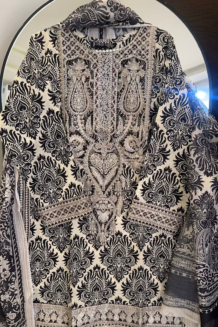 Midnight Noir Embroidered 2-Piece Suit