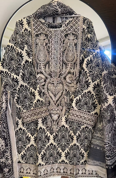 Midnight Noir Embroidered 2-Piece Suit
