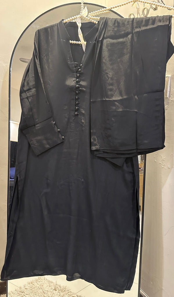 Linen black solid