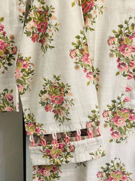 Elegant Floral Printed Two-Piece – Soft khadar Fabric