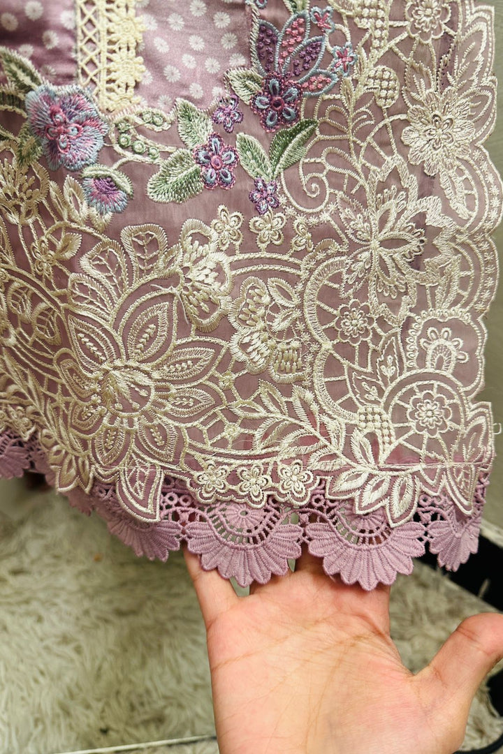 Pastel Ombre 3-Piece Lawn Suit | Embroidered Neck, Sleeves & Daman