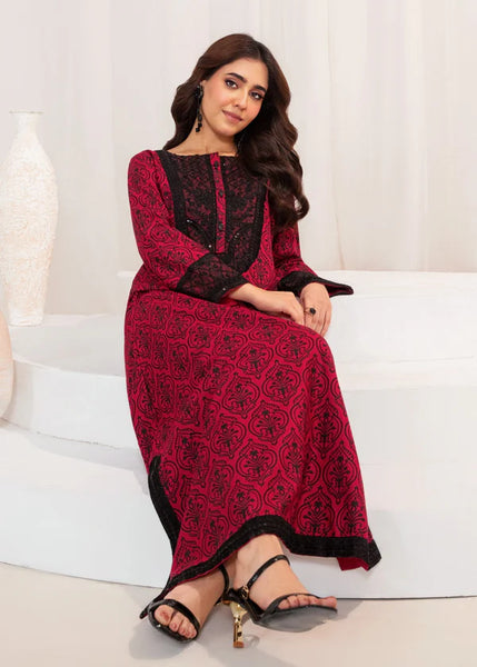 Ruby Elegance Summer Lawn 2-Piece – Printed Shirt & Trouser with Embroidered Details