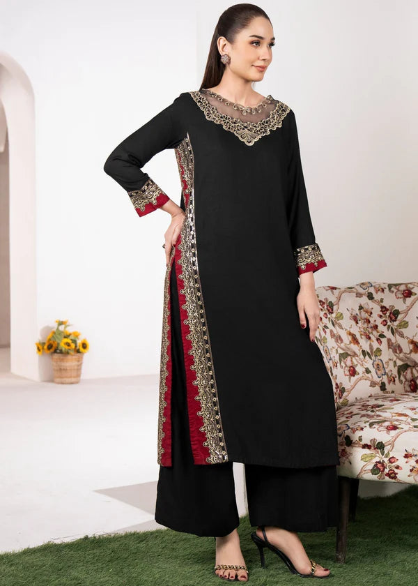 Midnight Elegance Embroidered Lawn 2 Piece
