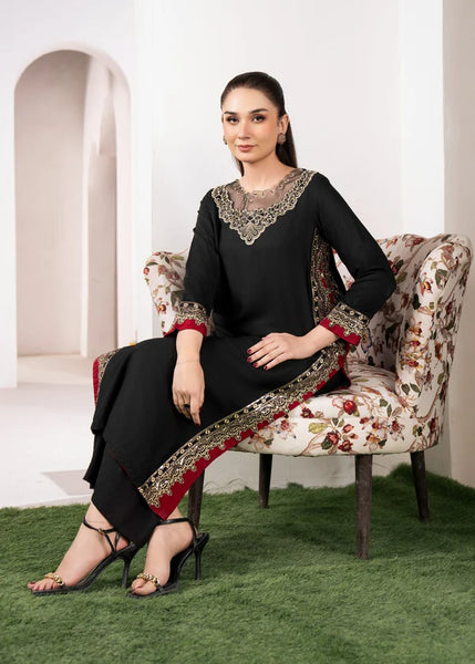 Midnight Elegance Embroidered Lawn 2 Piece