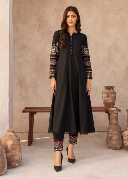 Midnight Charm Embroidered 2-Piece Lawn Suit
