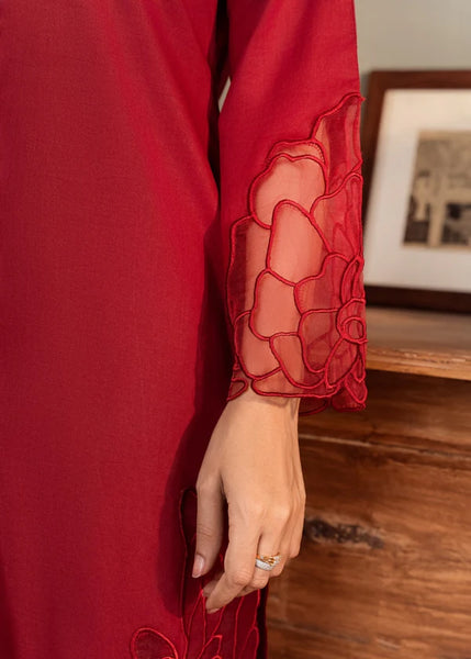 Crimson Elegance Embroidered 2-Piece Suit – MK Boutique by Mahnoor Khizer