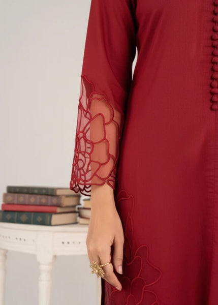 Crimson Elegance Embroidered 2-Piece Suit – MK Boutique by Mahnoor Khizer