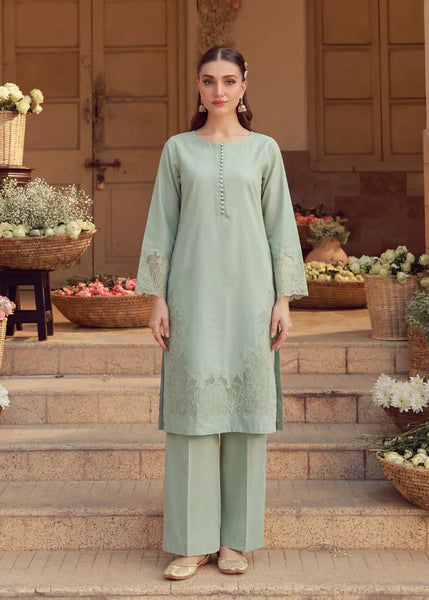 Sage Serenity Embroidered 2-Piece Lawn Suit