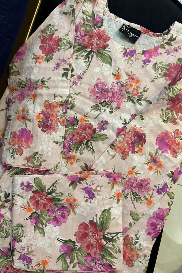 Soft Pastel Floral Lawn 2 Piece Suit – Elegant Summer Collection