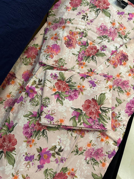 Soft Pastel Floral Lawn 2 Piece Suit – Elegant Summer Collection