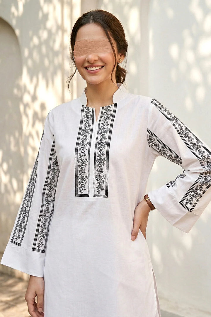 White Embroidered Lawn Co-Ord Set – 2 Piece Women’s Casual Suit