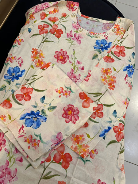 Blush Garden Floral Printed 2 Piece Suit