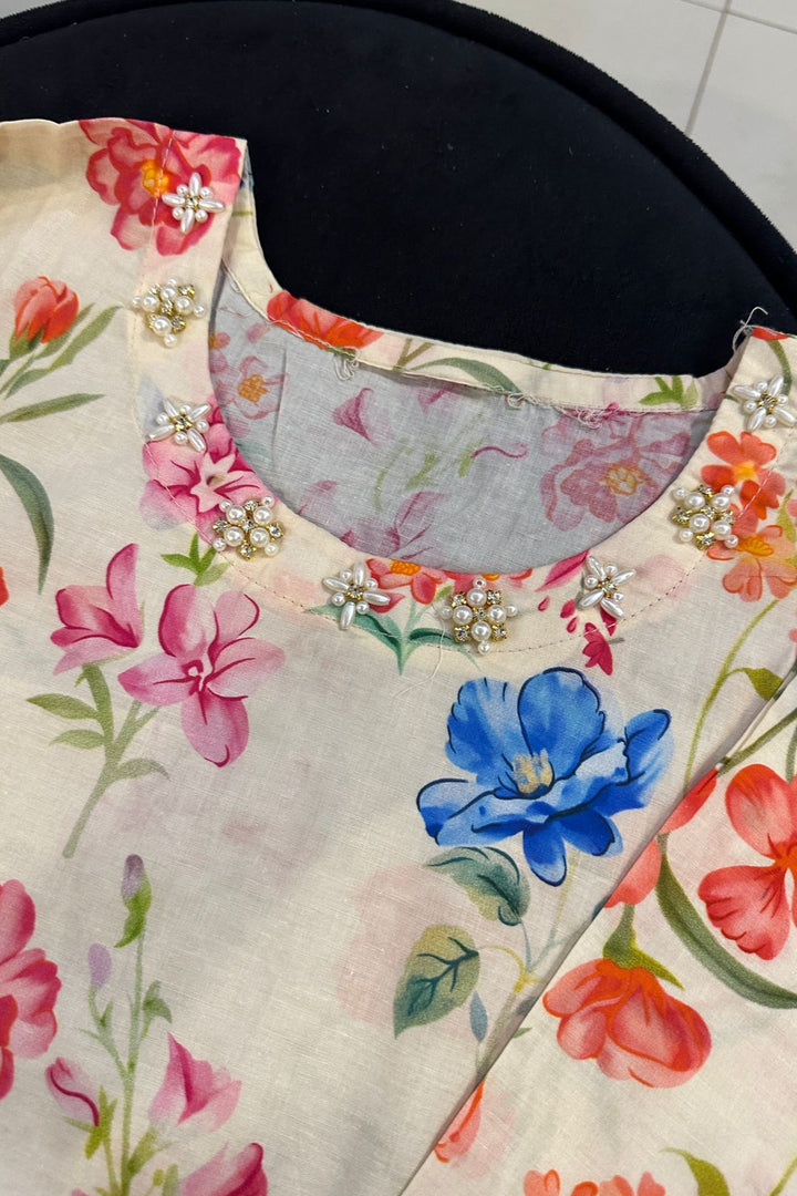 Blush Garden Floral Printed 2 Piece Suit