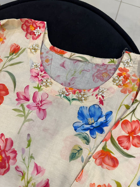 Blush Garden Floral Printed 2 Piece Suit