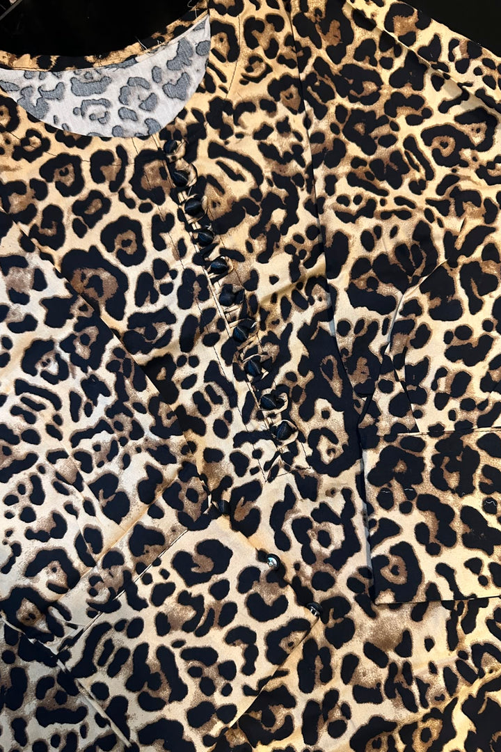 Wild Luxe Leopard Print 2-Piece Co-Ord Set with Farshi Shalwar