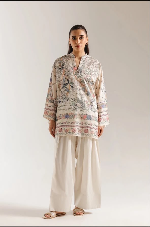 Ivory Garden Printed 2-Piece Co-Ord Set – Premium Lawn