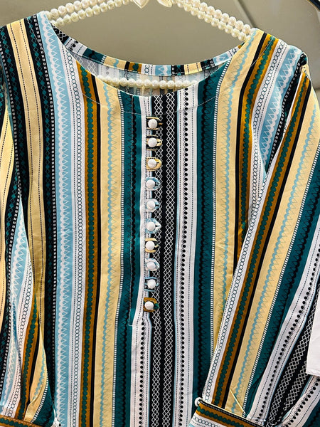 Linen ethnic print 115
