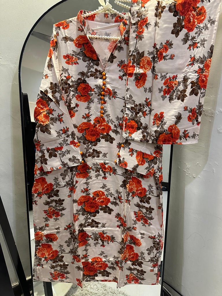 Linen multi flower