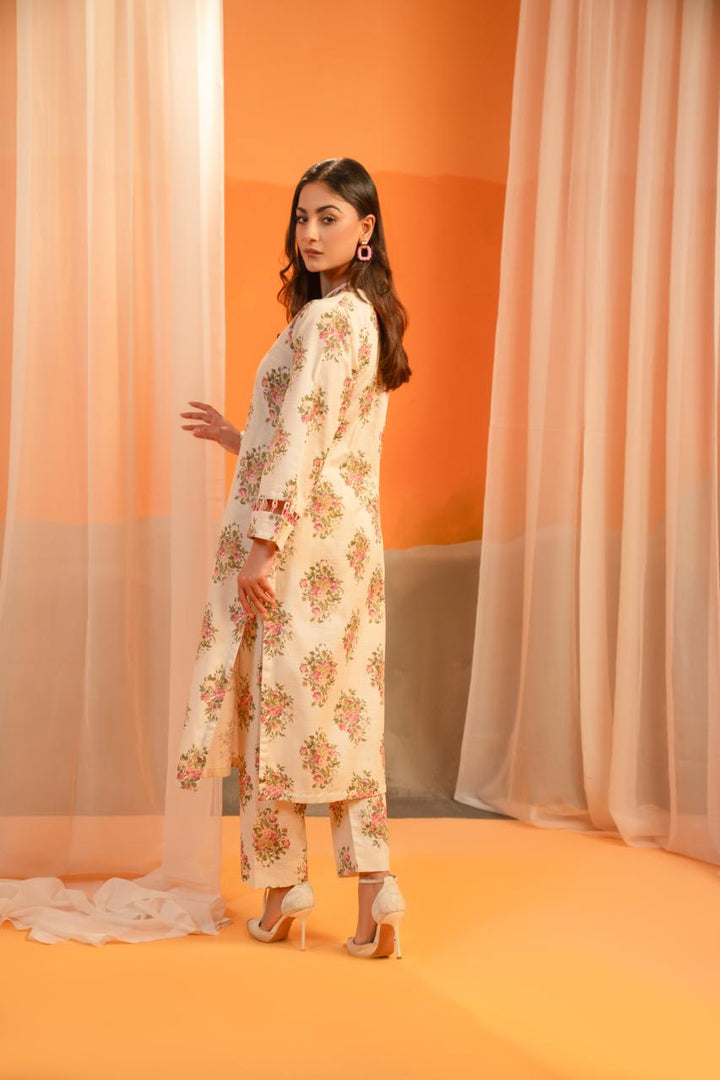 Elegant Floral Printed Two-Piece – Soft khadar Fabric