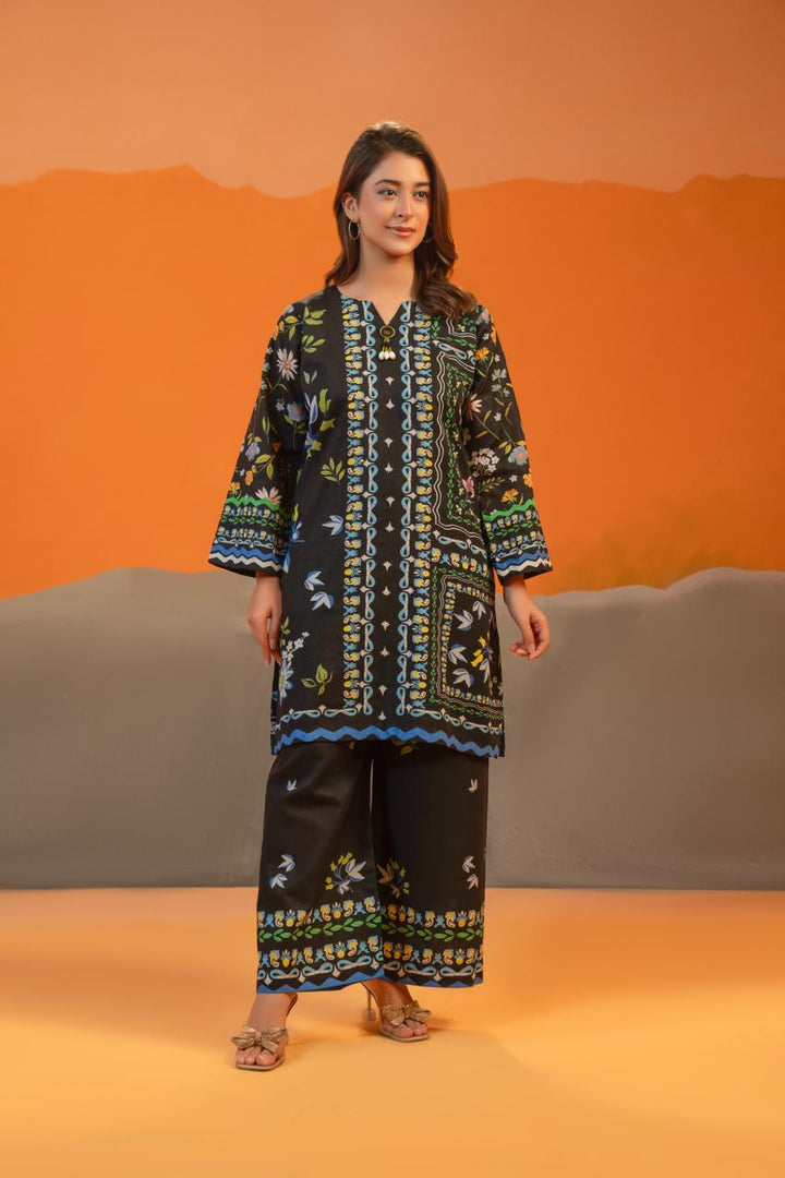 Black Floral Printed Khaddar 2-Piece – Winter Collection