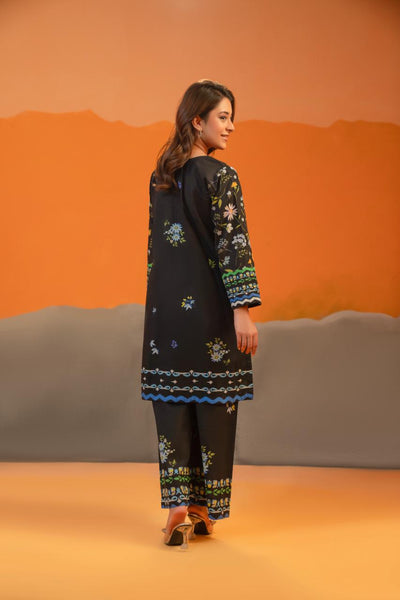 Black Floral Printed Khaddar 2-Piece – Winter Collection